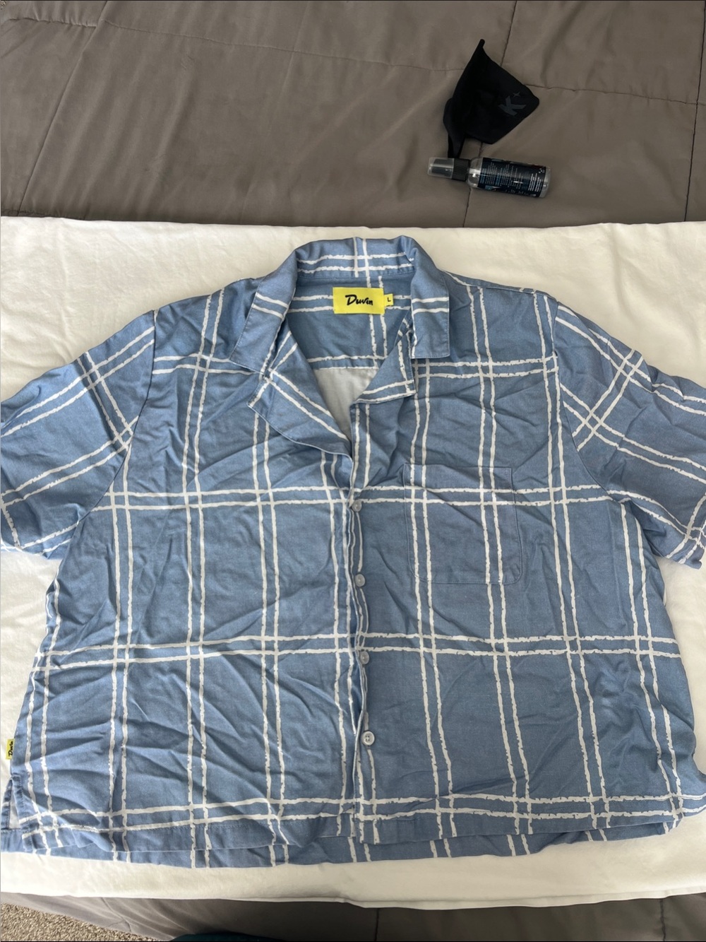 Duvin Blue Windowpane Button-Down Shirt
